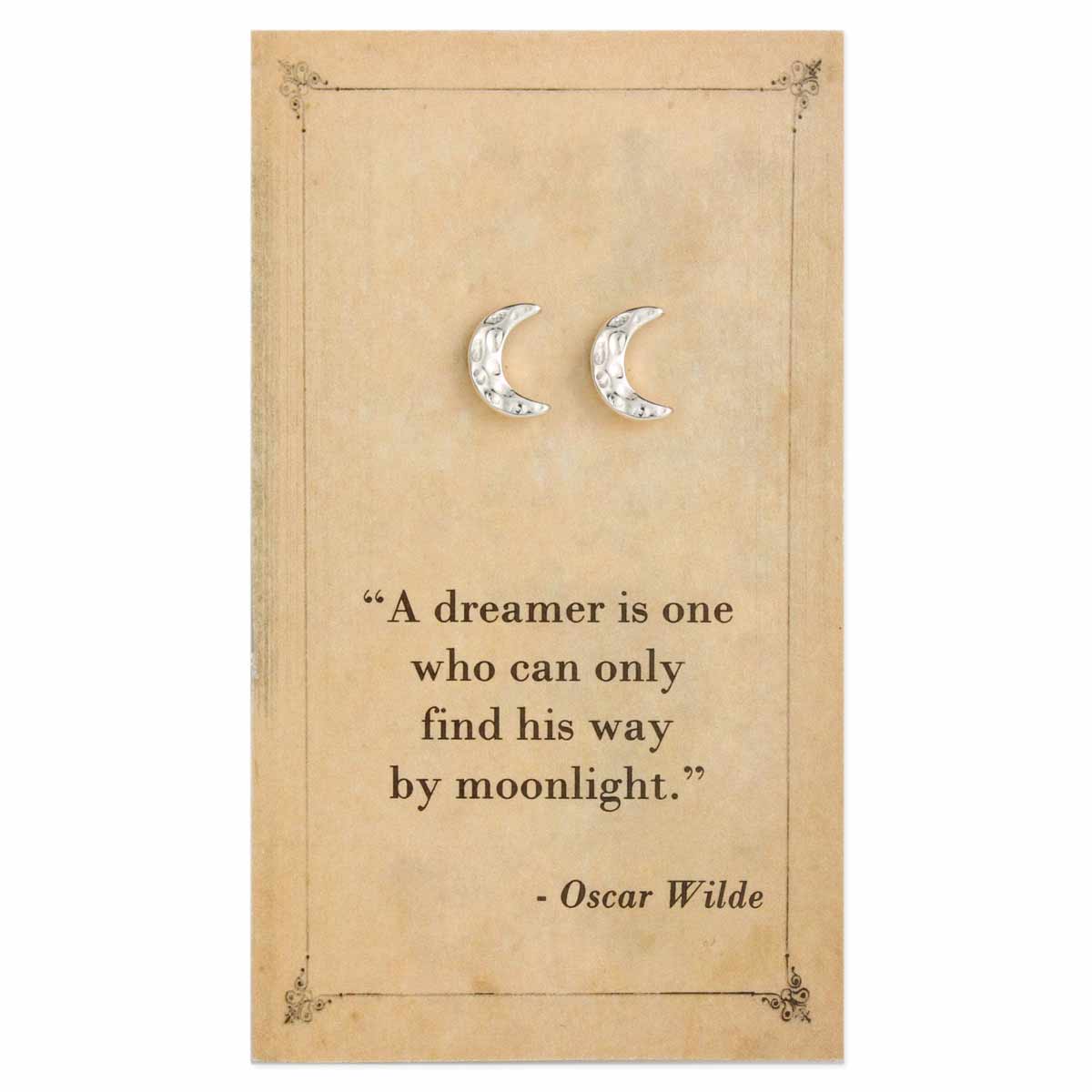 Literary Quotes Moon Post Earrings