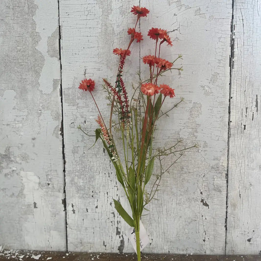 24in Burnt Orange Wildflower Spray Faux Stem