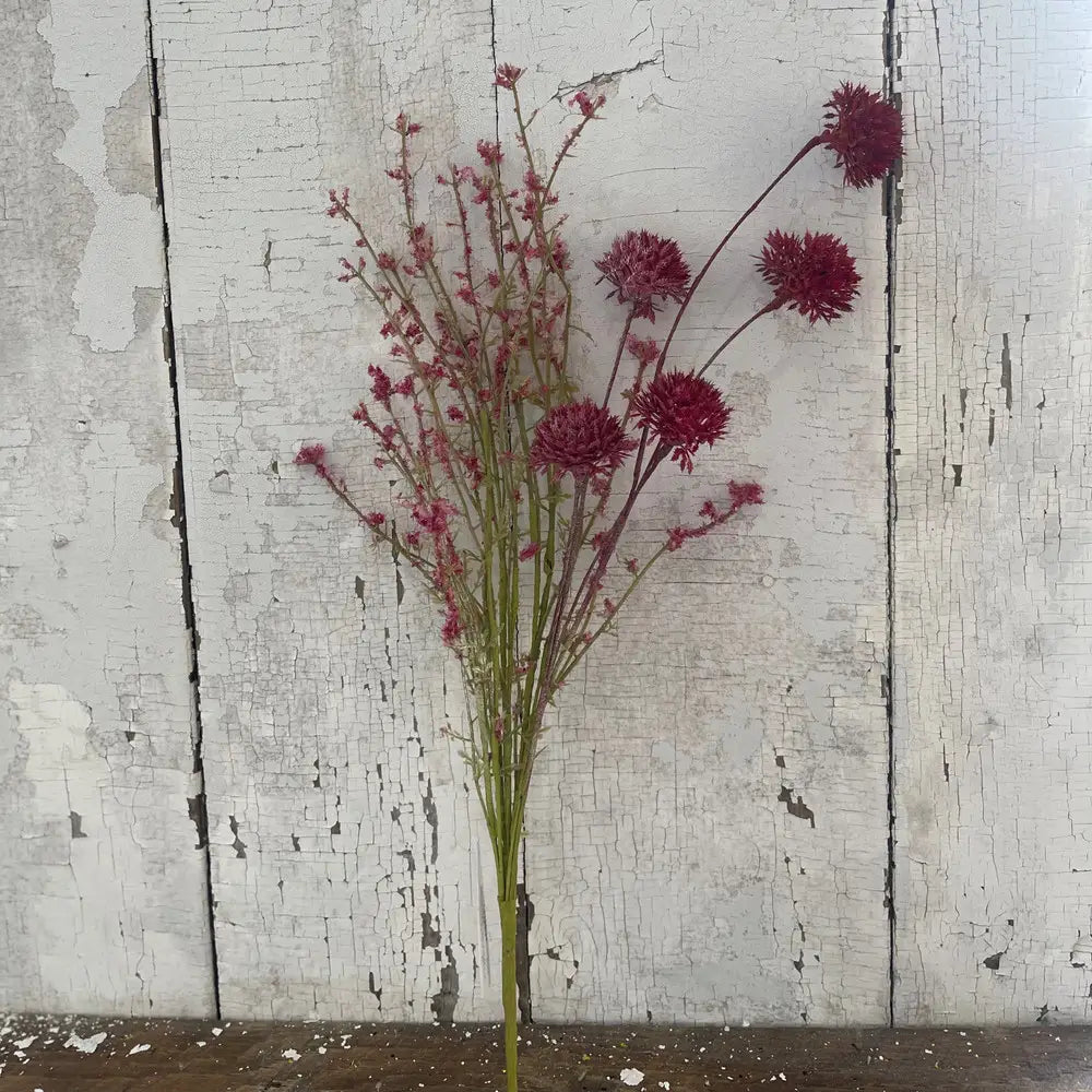 24in Ruby Wildflower Spray Faux Floral Stem