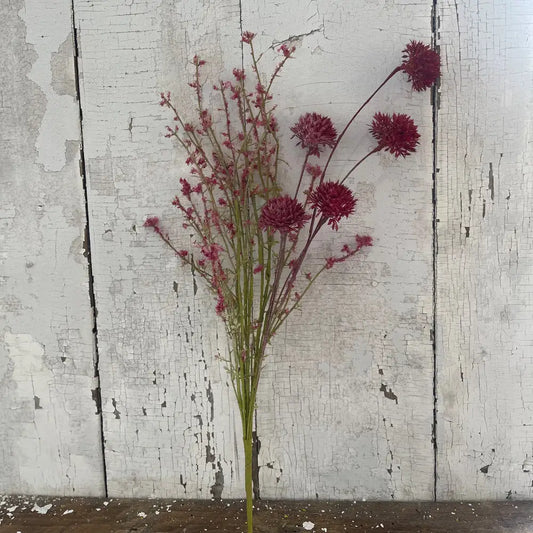 24in Ruby Wildflower Spray Faux Floral Stem