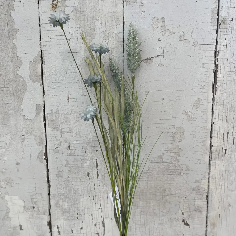 Blue Wildflower Spray 21in Faux Floral Farmhouse Decor