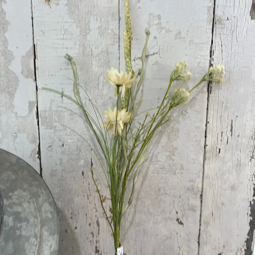 Cream Wildflower Spray Faux Floral Home Decor Stem