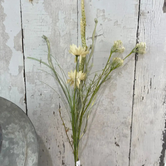 Cream Wildflower Spray Faux Floral Home Decor Stem
