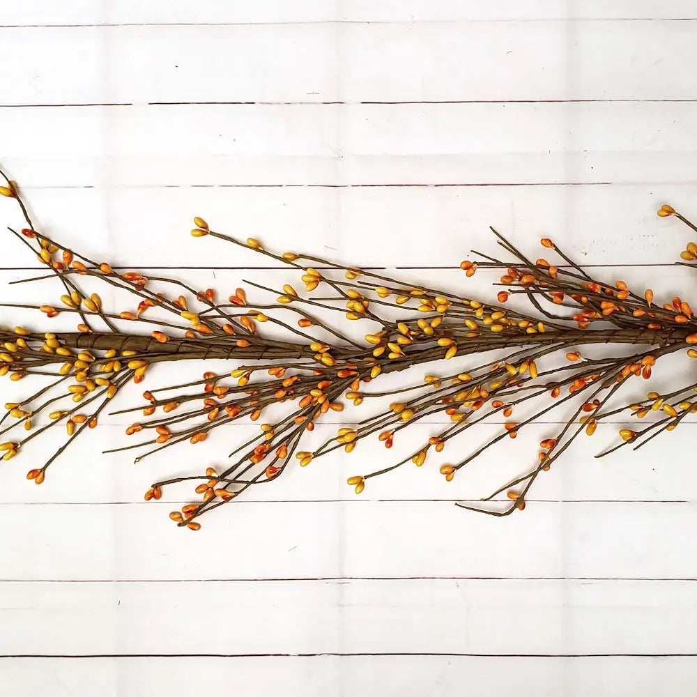 Orange & Yellow -5' Pip Berry Garland