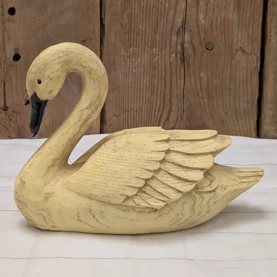 Vintage Yellow Resin Swan- 8.5”