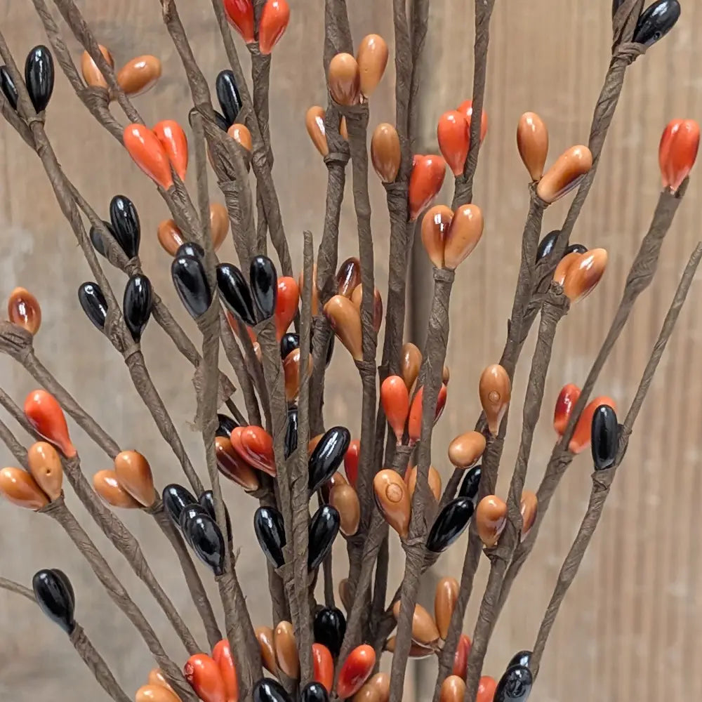 Black/Tan/Burnt Orange Berry Picks