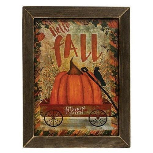 HELLO FALL CROW PUMPKIN WAGON PICTURE