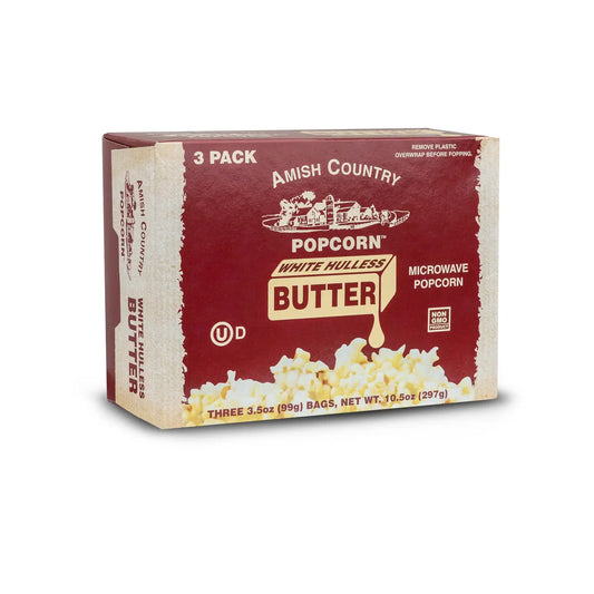 Amish Microwave Popcorn buttery white
