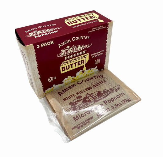 Amish Microwave Popcorn buttery white