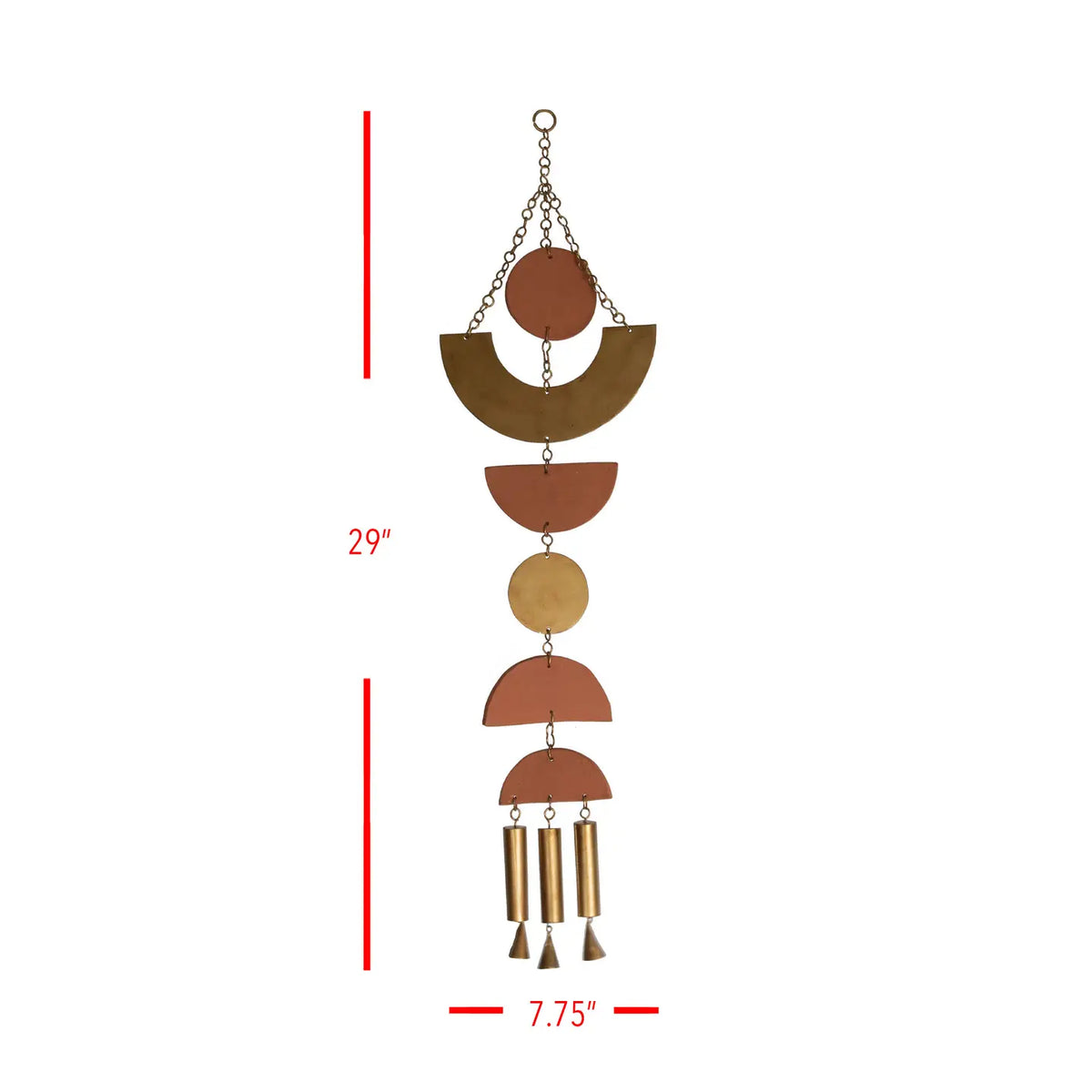 Brass Geometric & Terracotta Hanging Wall Decor